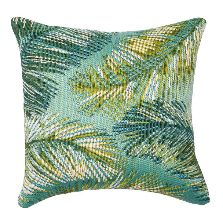 Marina Palm Border Indoor/Outdoor Pillow 18" x 18" - pillowLiora Manne