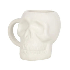 Matte White Gothic Halloween Skull Mug - Something Different Wholesale