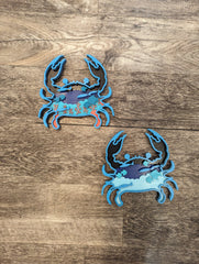 Medium Multi Layer Wood Wall Art - CRAB - Coastline Laser Design