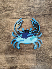 Medium Multi Layer Wood Wall Art - CRAB - Coastline Laser Design