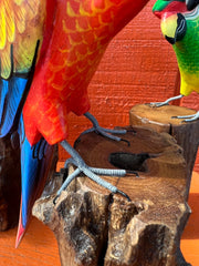 Medium Parrot On Stump - 3 Colors - Accent DecorWorld Shells Imports