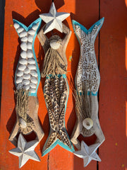 Mermaid Shell Art - 2 Colors & 3 Shells - Wall DecorWorld Shells Imports