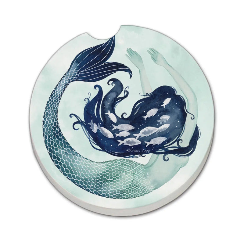 "Mermaid" Stone Car Coaster - CounterArt/Highland Home/Thirstystone/CoasterStone
