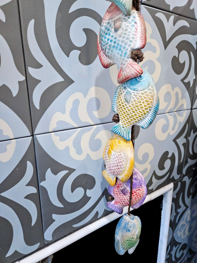 Multicolor Ceramic String Of Fish - Accent DecorLoving Coastal Living