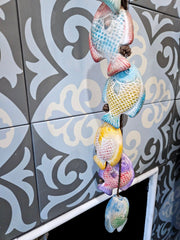 Multicolor Ceramic String Of Fish - Accent DecorLoving Coastal Living