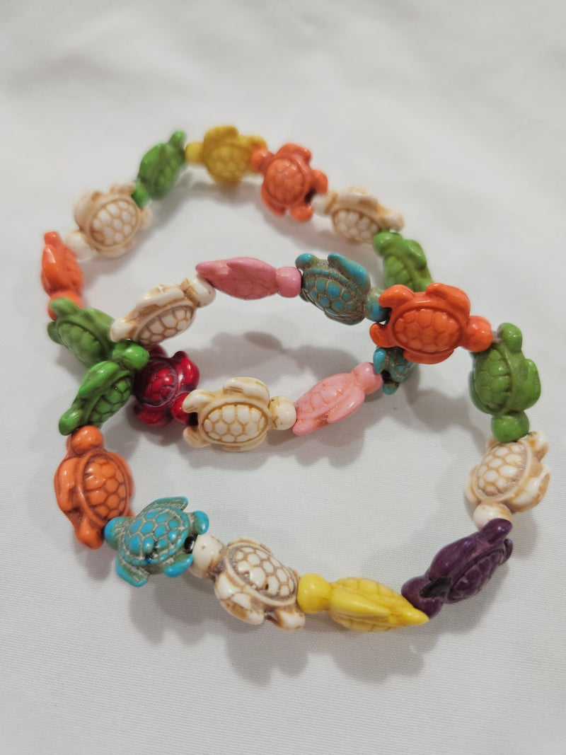 Multicolor Turtle Stretch Bracelet - JewelryWorld Shells Imports