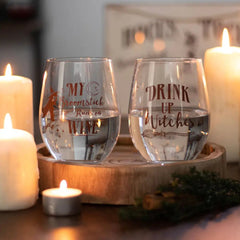 My Broomstick Runs On Wine Halloween Stemless Glass - Something Different Wholesale