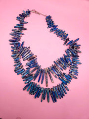 Natural Azurite Malachite Statement Necklace – 13