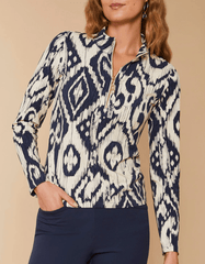 Nora Half - Zip Top Bascom Ikat - ApparelSPARTINA 449