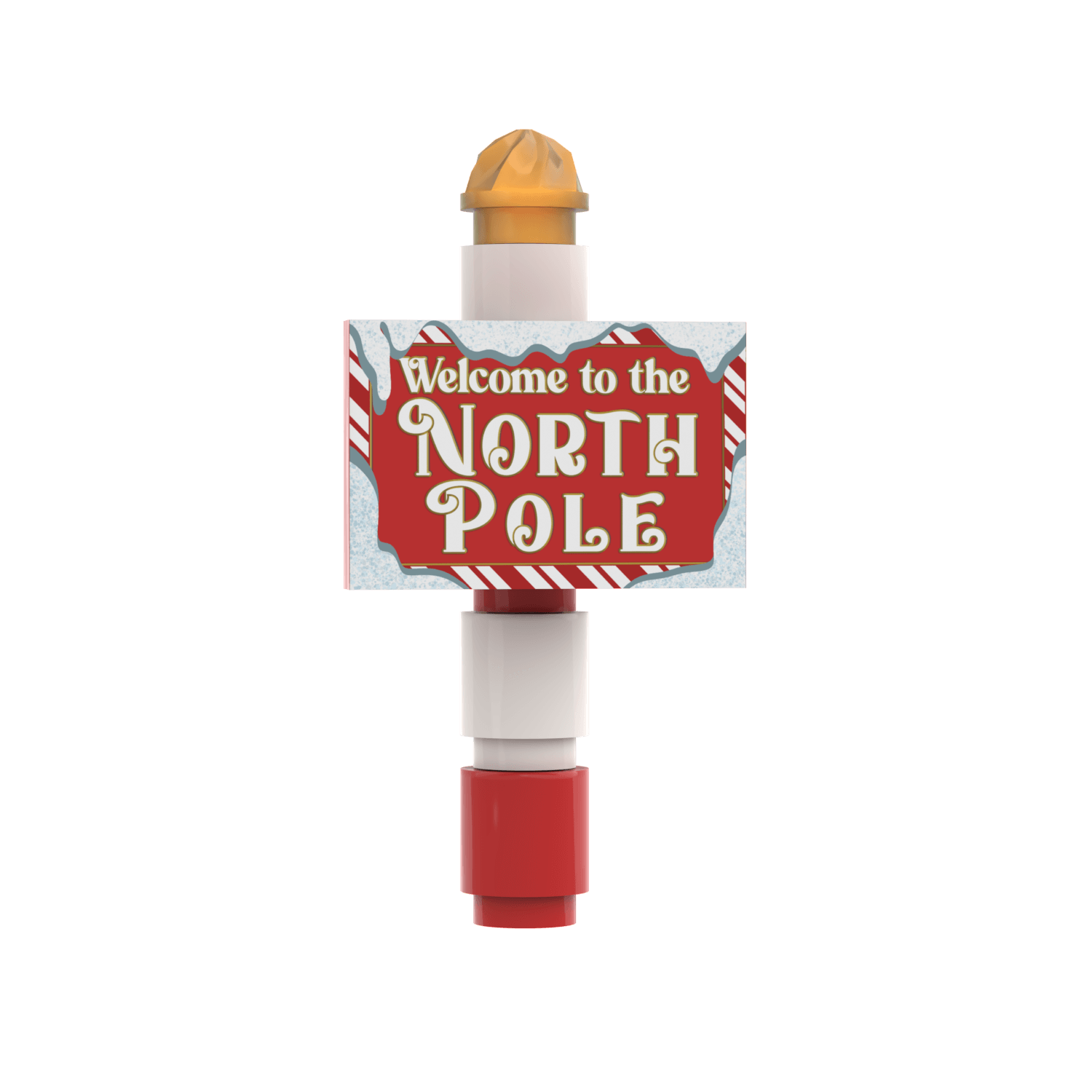"North Pole" Sign - Custom Printed - Made Using LEGO® Parts