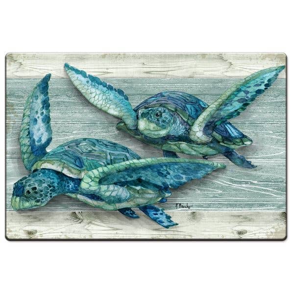 Northpoint Turtles Decorative Floor Mat – 30" x 20" Coastal Comfort Mat - CounterArt/Highland Home/Thirstystone/CoasterStone