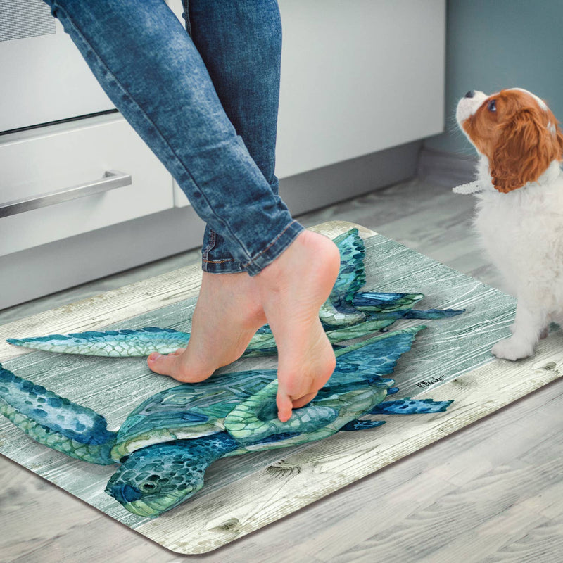 Northpoint Turtles Decorative Floor Mat – 30" x 20" Coastal Comfort Mat - CounterArt/Highland Home/Thirstystone/CoasterStone