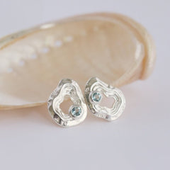 Oasis Ear Studs - Silver - JewelryBoldB