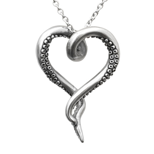 Octopus Heart Pendant Necklace For Sea Lover Womens