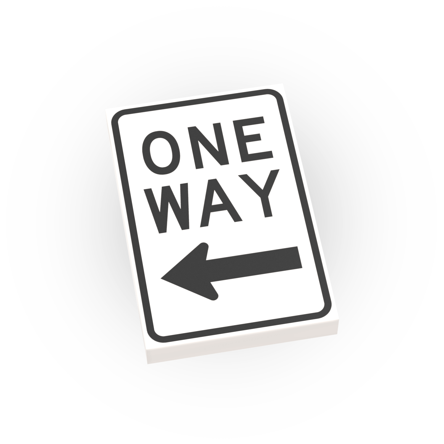 One Way - Left Only Street Sign - Custom Printed 2x3 Tile - Made Using LEGO® Parts