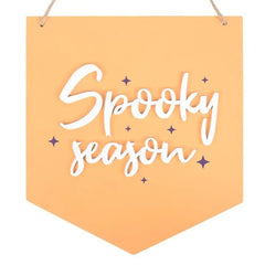 Orange Spooky Season Pastel Halloween Hanging Sign - Something Different Wholesale