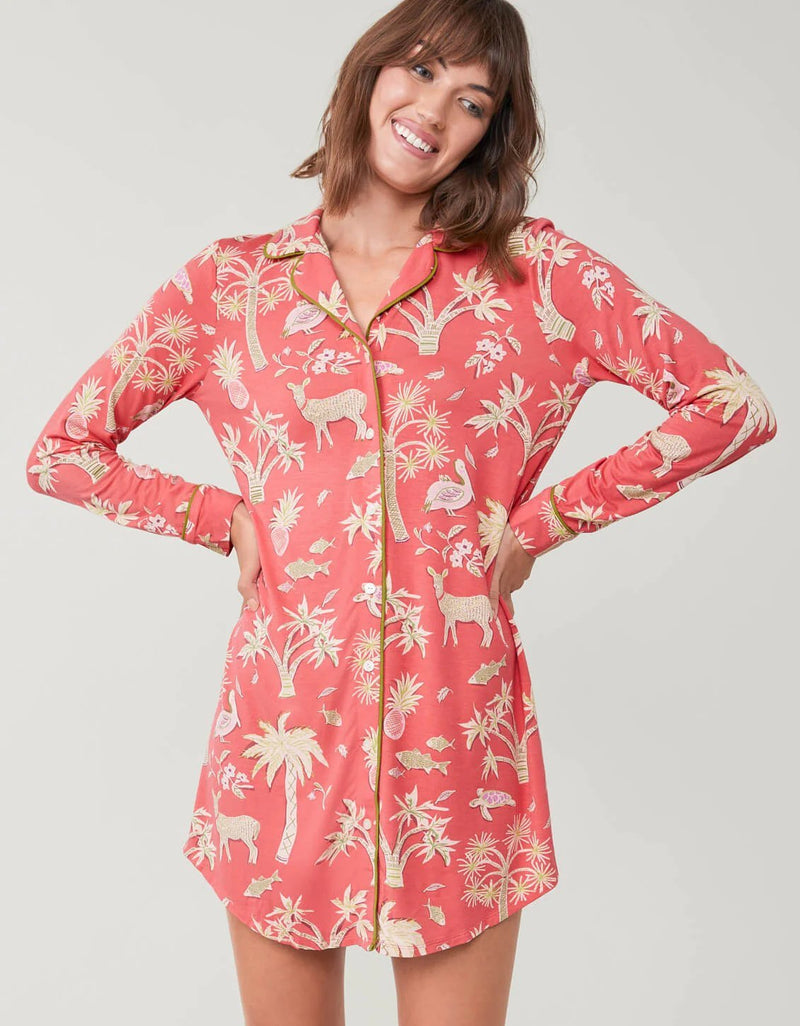 Pajama Sleep Shirt Lowcountry Fauna Red - pajama shirtSPARTINA 449