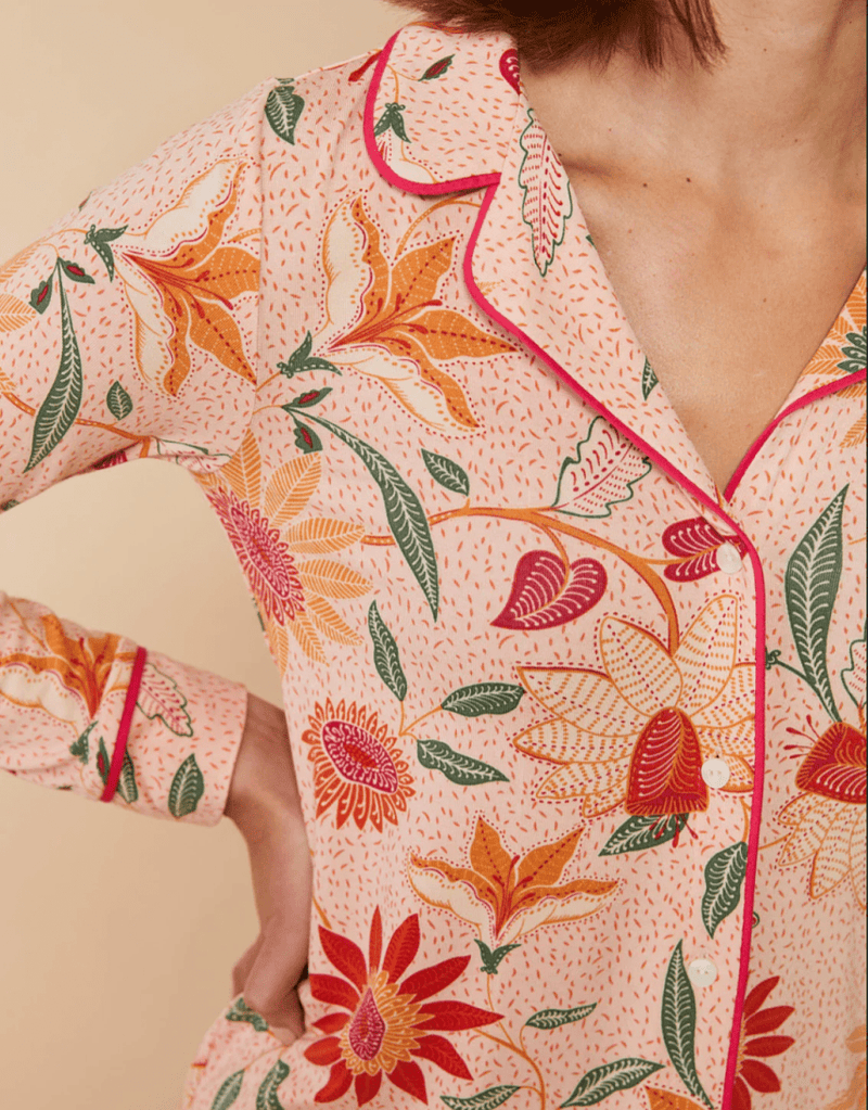 Pajama Top Botanic Garden Boho Floral Peach - PajamasSPARTINA 449