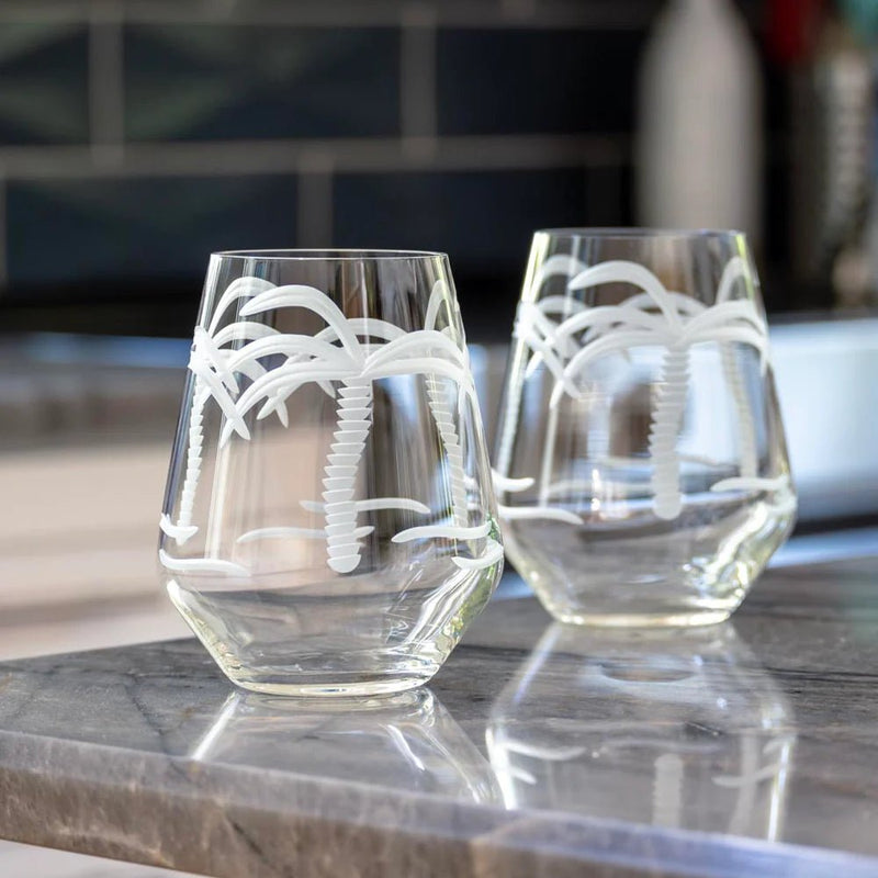 Palm Tree Etched Glassware - Kitchen AccessoriesRolf Glass