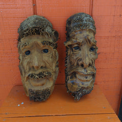 Palm Tree Root Face, Tiki Bar Decor - World Shells Imports