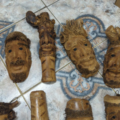 Palm Tree Root Face, Tiki Bar Decor - World Shells Imports