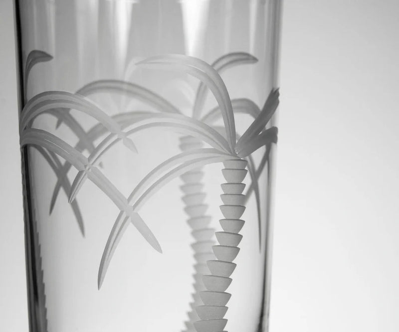 Palm Tree Etched Glassware