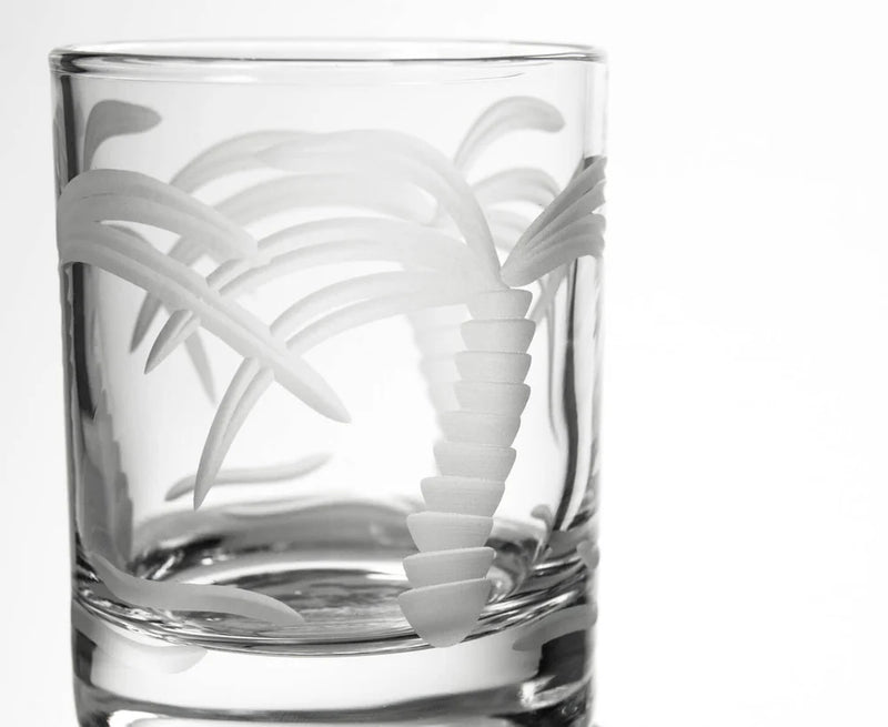 Palm Tree Etched Glassware