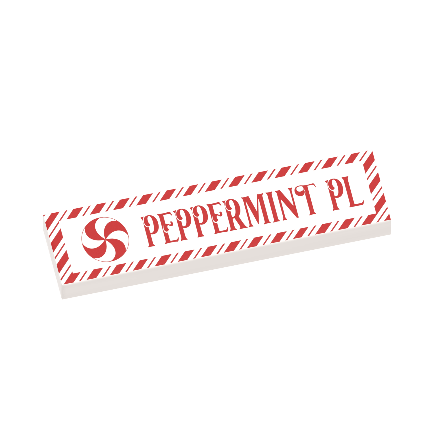 Peppermint Place Street Sign - Custom Printed 1x4 Tile - Made with LEGO® Parts