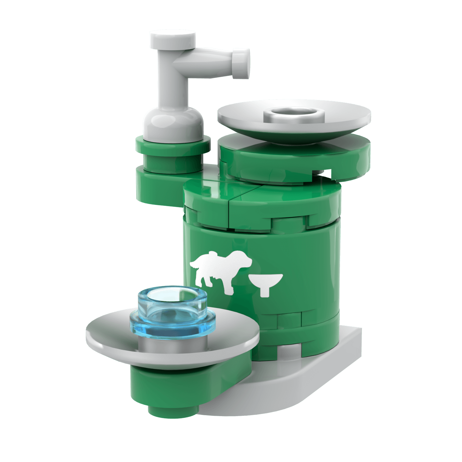 Pet-Friendly Drinking Fountain - Printed Mini Build - Made Using LEGO® Parts