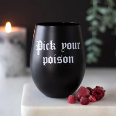 Pick Your Poison Stemless Wine Glass - Something Different Wholesale