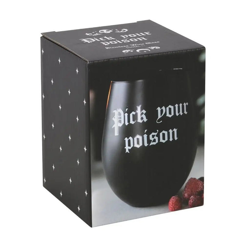 Pick Your Poison Stemless Wine Glass - Something Different Wholesale