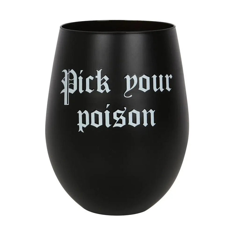 Pick Your Poison Stemless Wine Glass - Something Different Wholesale