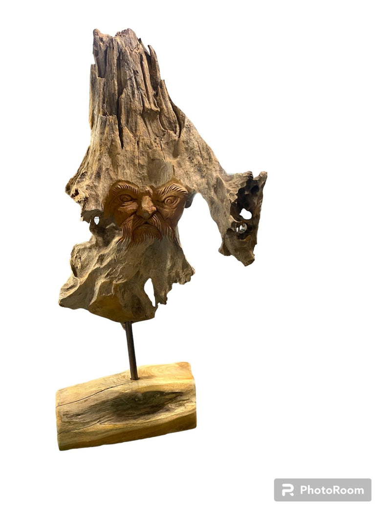 Pirate Wooden Sculpture - 16" - Wood AccentLoving Coastal Living