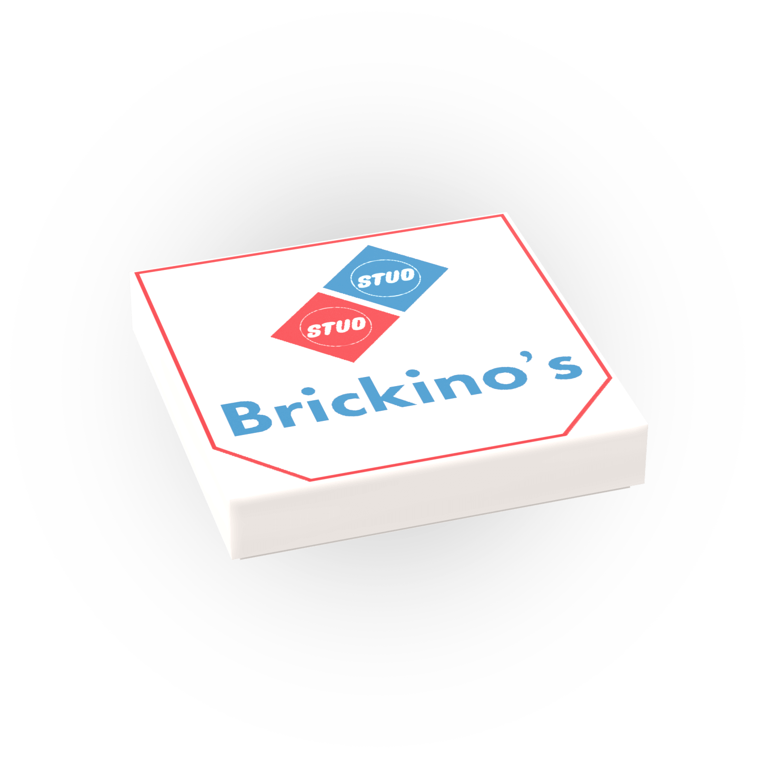 Brickino's Pizza Box -  Pizza Delivery - Custom Printed - Made Using a LEGO® Tile