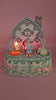 Vintage ABC Easter bunny cottage figurine with lighted house, animated bunnies, and music box that plays "Easter Parade" – ceramic 6-inch display