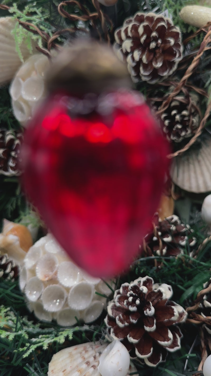 Small Red 1" Crackle Glass Pinecones