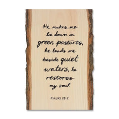 Psalms 23:2 Green Pastures Scripture - Wood Magnet - Accent DecorDaydreamHQ