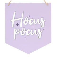 Purple Hocus Pocus Pastel Halloween Hanging Sign - Something Different Wholesale