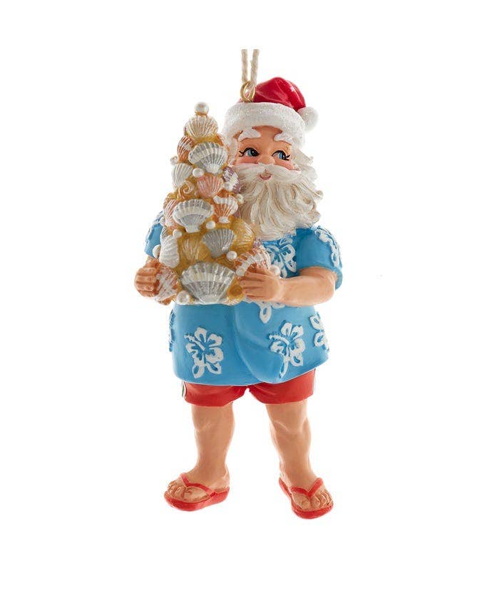 Resin Beach Santa Ornament - Kurt S. Adler, Inc.