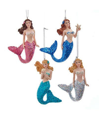 Resin Mermaid With Glitter Tail Ornament - Kurt S. Adler, Inc.