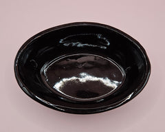 vintage Taiwan brown pottery stoneware items: soup bowl, oval baker, round crock with lid, and rectangular casserole dish
