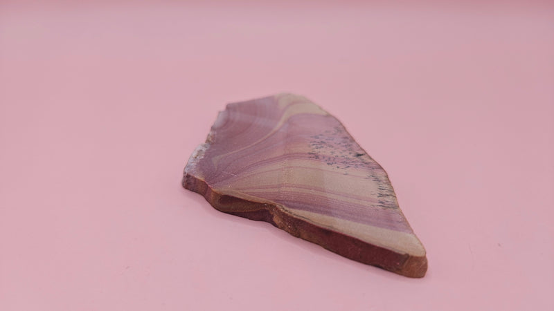 32 gram Hatch NM rhyolite slab with deep red, golden yellow, and gray flow banding – volcanic stone for display or lapidary use