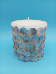 Mother of Pearl Shell Accent Candle – Medium 4.25