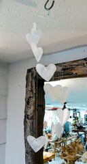 Hand-carved onyx heart wind chime with cascading stone hearts, 17 inches long – Loving Coastal Living