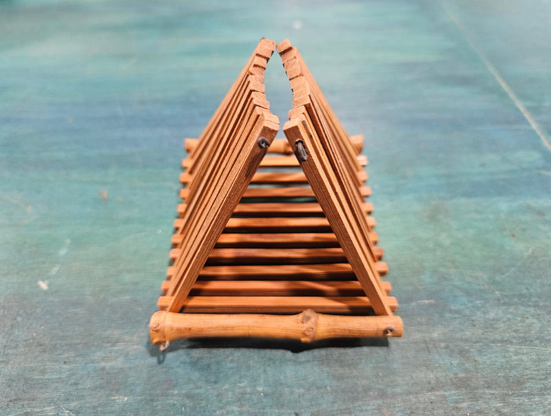 Vintage Japanese Bamboo Folding Wet Towel Tray