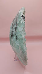 Polished fluorite crystal bowl with green banding, measuring 10.25 inches wide.