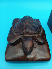 Close-up of carved turtle shell details