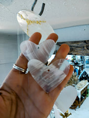 Hand-carved onyx heart wind chime with cascading stone hearts, 17 inches long – Loving Coastal Living