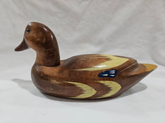 Vintage Wood Duck Decoy With Glass Eye