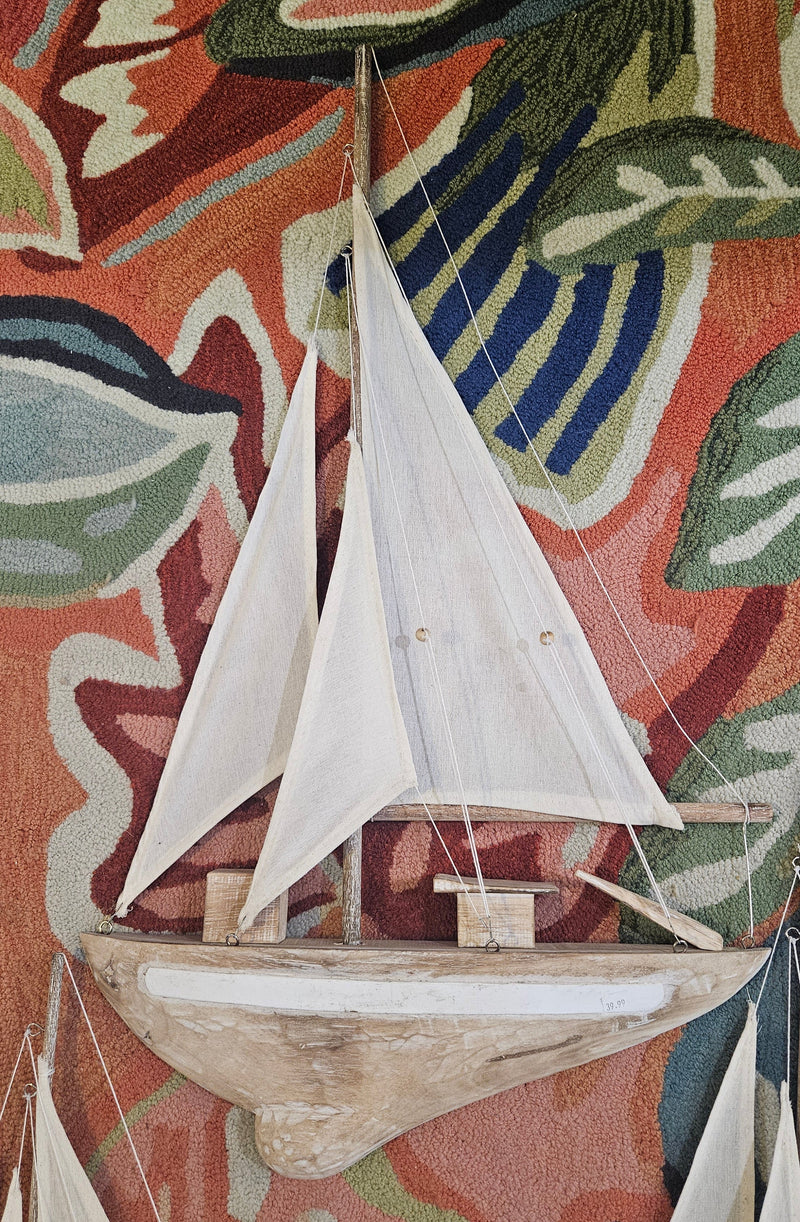 Driftwood Sailboat Wall Hanging – Coastal Nautical Decor